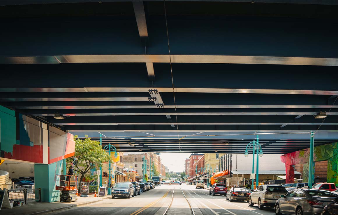 murals on freeway piers 