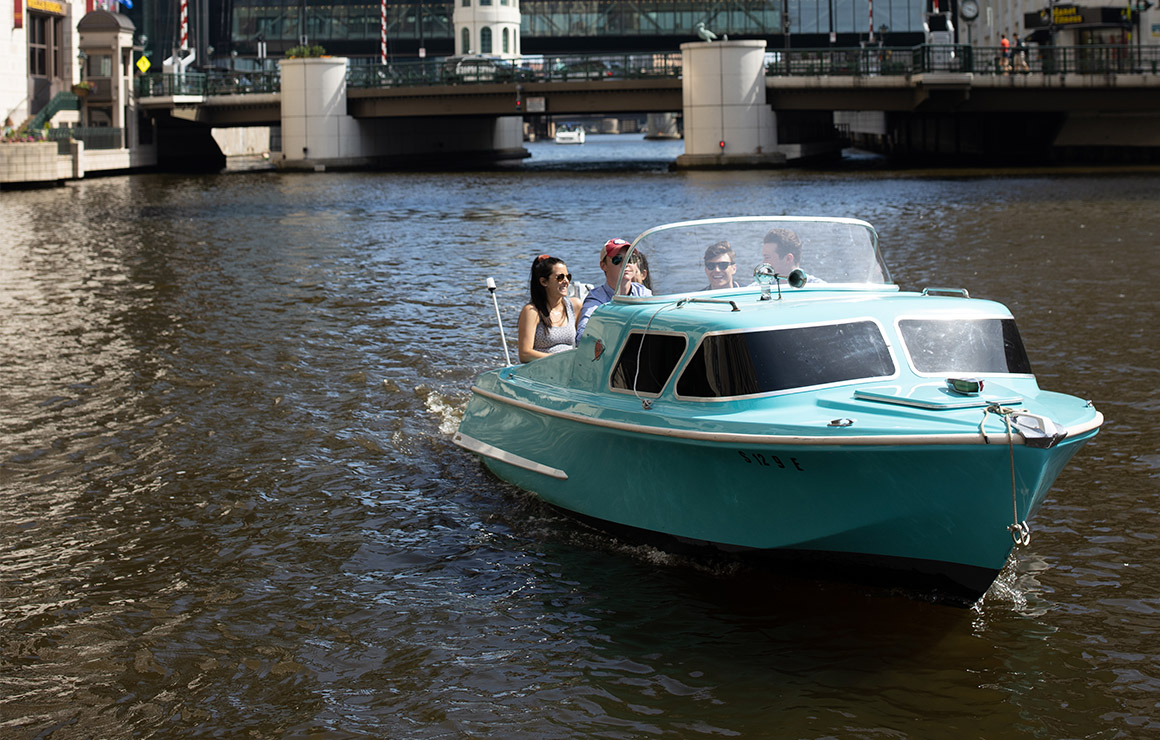 Retro Boats Milwaukee Downtown 