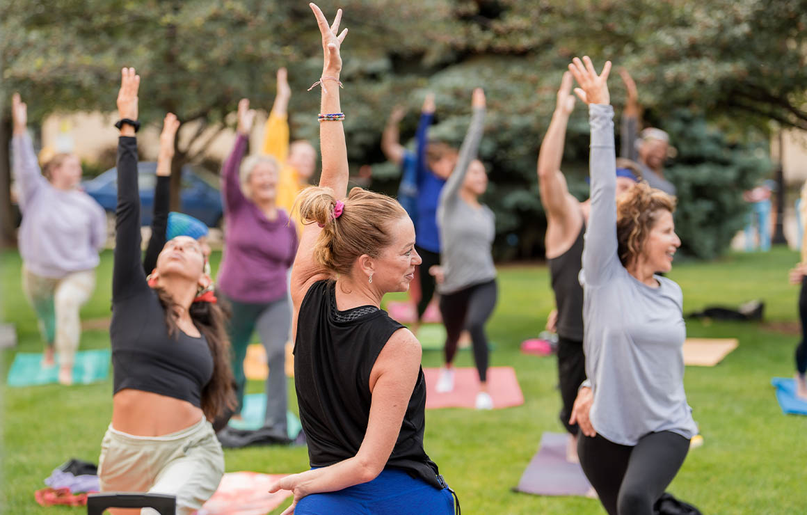 Morning Fall Yoga Series Red Arrow Park Milwaukee Downtown