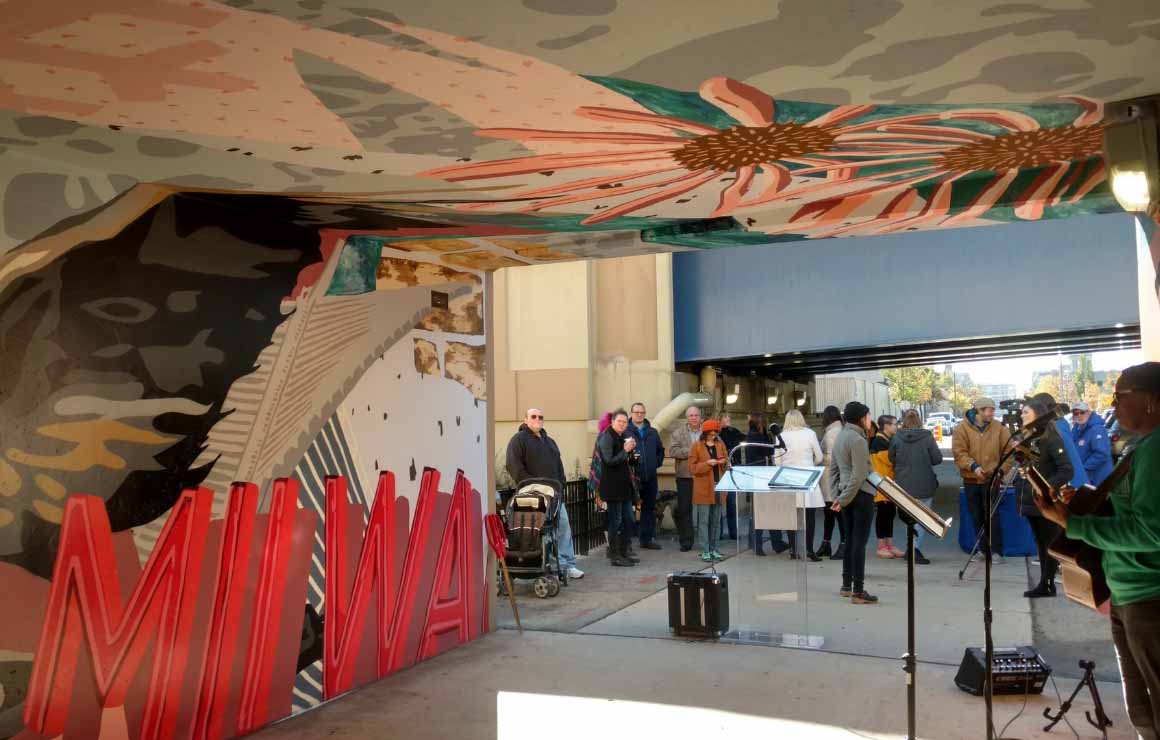 The ribbon cutting ceremony.