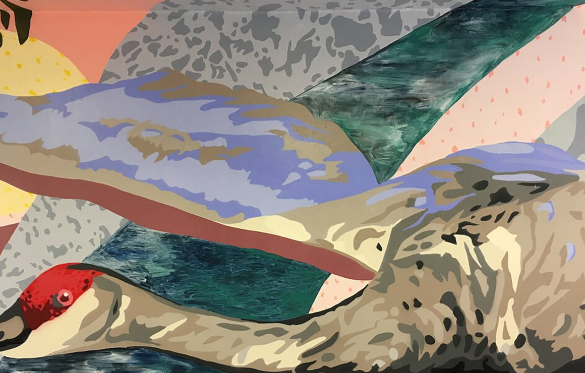 A bird in the Migration mural.