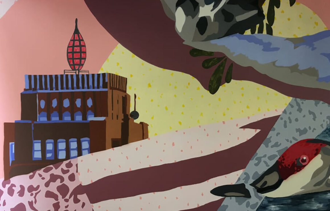 A Milwaukee building featured in the Migration mural.