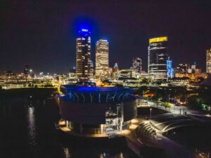 landmark lighting milwaukee blue and yellow