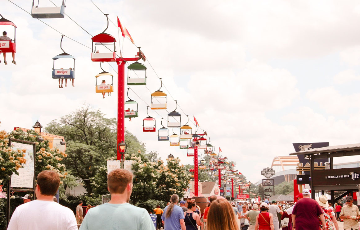 A crowd at the Summerfest grounds.