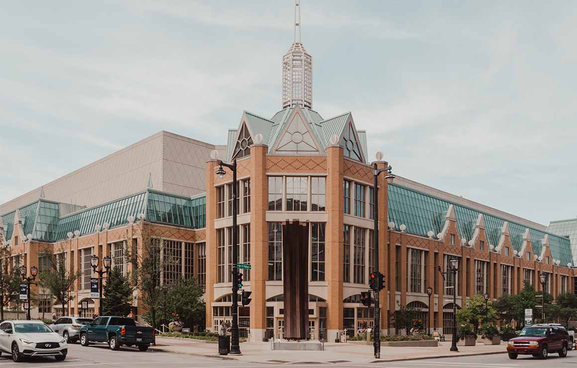 The exterior of the Baird Center.