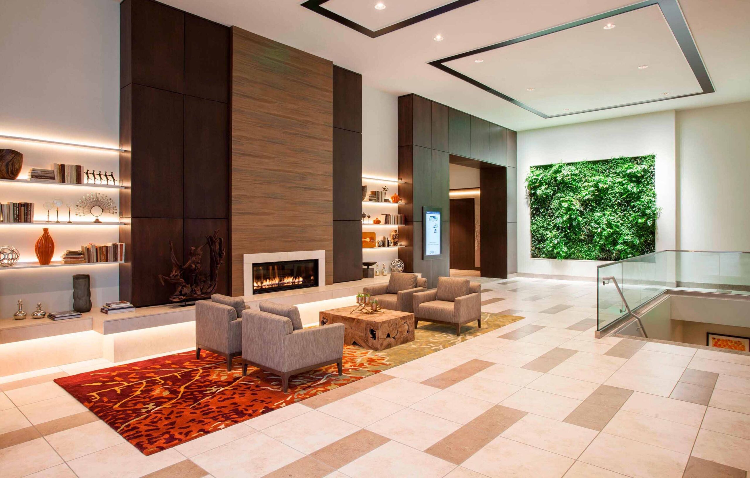 The lobby of the Westin Hotel.